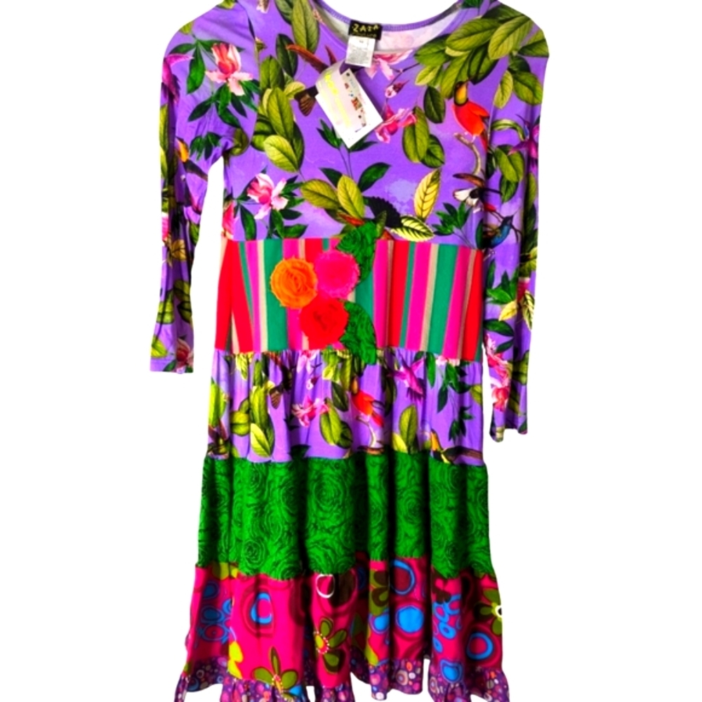 NEW...Zaza Culture Maxi Floral Long Sleeve Dress...Size 10